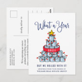Funny What a Year Christmas Corporate Postkarte (Vorne/Hinten)