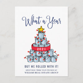 Funny What a Year Christmas Corporate Postkarte