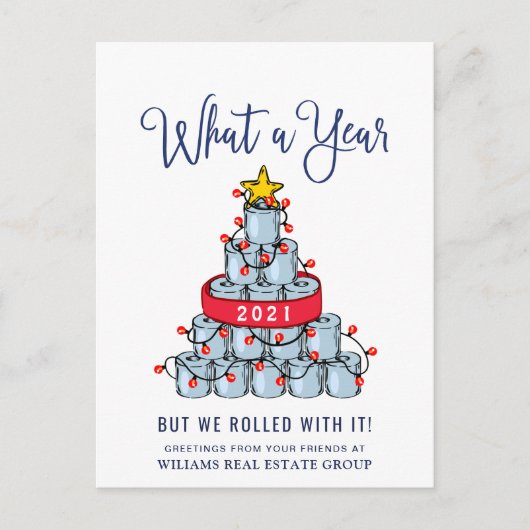 Funny What a Year Christmas Corporate Postkarte (Vorderseite)