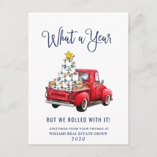Funny What a Year Christmas Corporate Postkarte