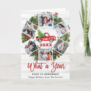 Funny What a Year Christmas Red Truck 6 FOTO Feiertagskarte