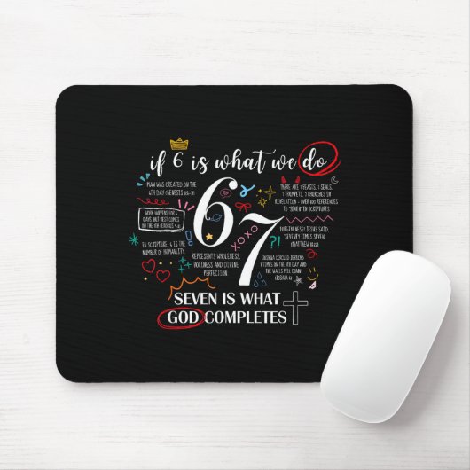 Funny What God Completes 6 7 Meme Jesus Christian Mousepad (Mit Mouse)