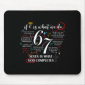 Funny What God Completes 6 7 Meme Jesus Christian Mousepad (Vorne)