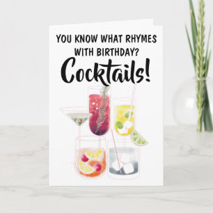 Funny What Rhymes with Birthday, Cocktails Karte