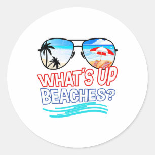 Funny Whatup Beaches Familienurlaub Matching Runder Aufkleber