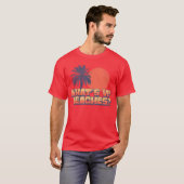 Funny Whatup Beaches Retro Sunset Palm Tree Niedli T-Shirt (Vorne ganz)