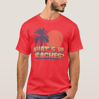 Funny Whatup Beaches Retro Sunset Palm Tree Niedli T-Shirt