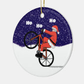 Funny Wheeling Santa Claus Radfahren Keramik Ornament (Links)