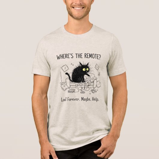 Funny Where Is The Remote Cat Tee (Vorderseite)