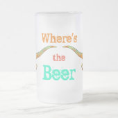 Funny Wheres the Beer Velociraptor Dinosaur Raptor Mattglas Bierglas (Mittel)
