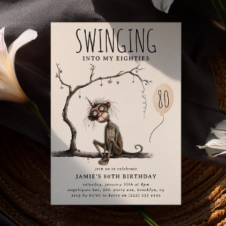 Funny Whimsical Affe Erwachsene Geburtstag Einladung