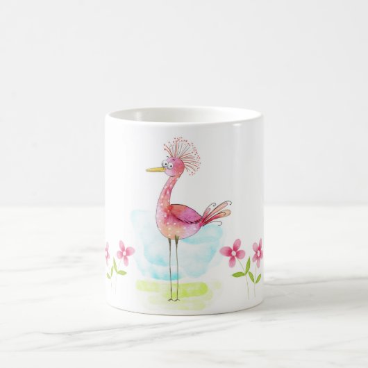 Funny Whimsical Birds Coffee Tasse (Mittel)