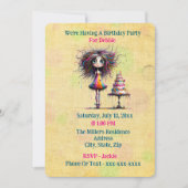 Funny Whimsical Birthday Girl Einladung (Vorderseite)
