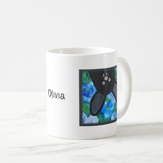 Funny Whimsical Goth Vampire Bat Individuelle Name Kaffeetasse (VorderseiteRechts)