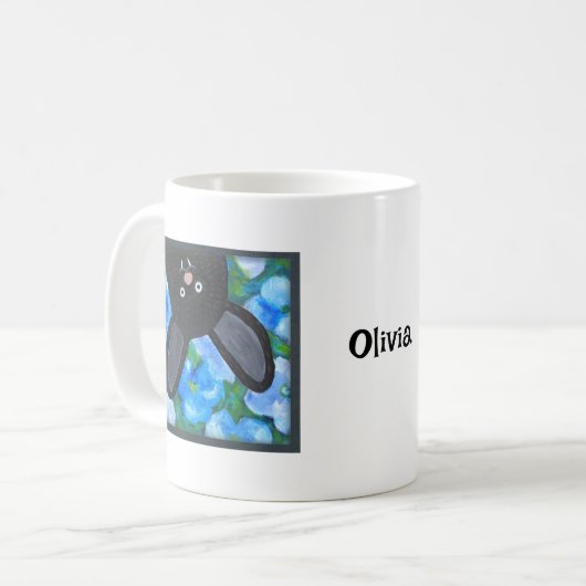 Funny Whimsical Goth Vampire Bat Individuelle Name Kaffeetasse (Vorderseite Links)