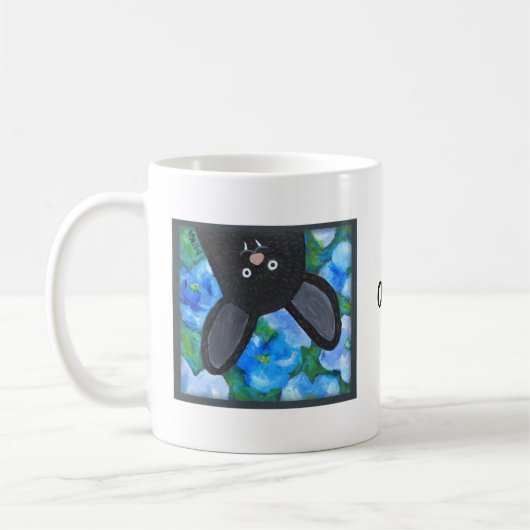 Funny Whimsical Goth Vampire Bat Individuelle Name Kaffeetasse (Links)