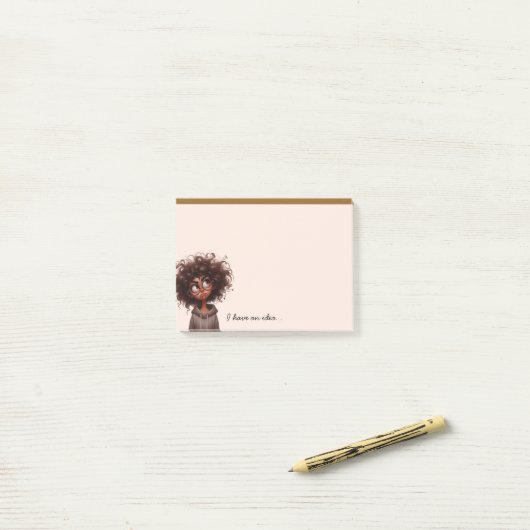 Funny Whimsical Pouting African American  Post-it Klebezettel (Auf Schreibtisch)