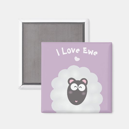 Funny Whimsical Pub I Liebe Sie Sweet Pastel Lila Magnet (Vorderseite/Rückseite)