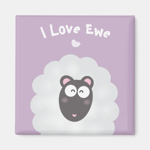 Funny Whimsical Pub I Liebe Sie Sweet Pastel Lila Magnet