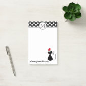 Funny whimsical Santa Cat polka Punkte Monogramm Post-it Klebezettel (Büro)