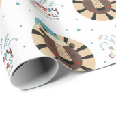 Funny Whimsical Tiger Face Frohe Weihnachten Geschenkpapier (Rolleneckpunkt)