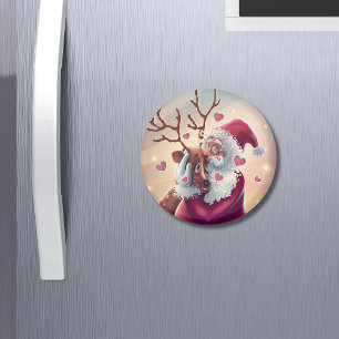 Funny Whimsical Weihnachten und Rentierfest Magnet