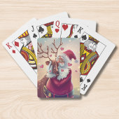 Funny Whimsical Weihnachten und Rentierfest Spielkarten