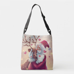 Funny Whimsical Weihnachten und Rentierfest Tragetaschen Mit Langen Trägern