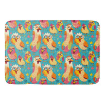 Funny Whimsisical Cartoon Abstrakte Hühner