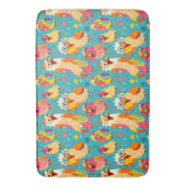 Funny Whimsisical Cartoon Abstrakte Hühner Badematte (Vorderseite Vertikal)