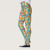 Funny Whimsisical Cartoon Abstrakte Hühner Leggings (Links)