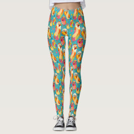 Funny Whimsisical Cartoon Abstrakte Hühner Leggings