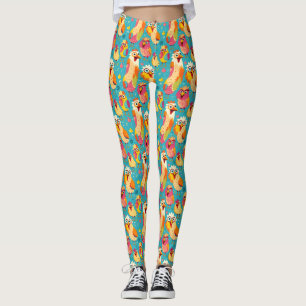 Funny Whimsisical Cartoon Abstrakte Hühner Leggings