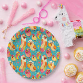 Funny Whimsisical Cartoon Abstrakte Hühner Pappteller (Party)