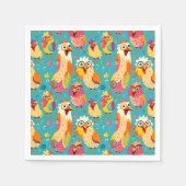 Funny Whimsisical Cartoon Abstrakte Hühner Serviette (Vorderseite)