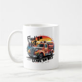 Funny Whimsisical Vintag Fire Truck Kaffeetasse (Links)