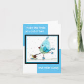Funny Whimsisical Watercolor Get Well Card Karte (Vorderseite)