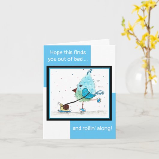 Funny Whimsisical Watercolor Get Well Card Karte (Gelbe Blume)