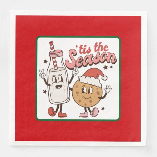 Funny Whimsisical Weihnachtsbuch Napkin Serviette (Vorderseite)