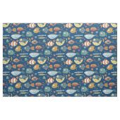 Funny Whimsisiean Sea Fish Blue Muster Stoff (Fat Quarter (45,7 x 55,9 cm))