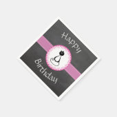 Funny whimsisisic black black cat chalkboard Gebur Serviette (Ecke)