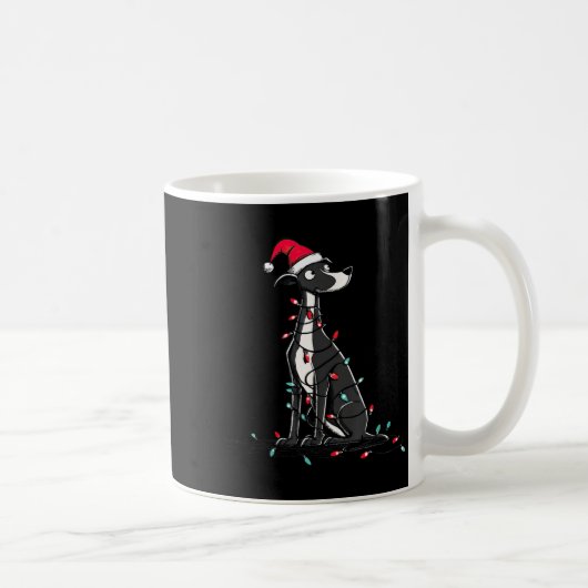 Funny Whippet Christmas Graphics Dog Lights Lover Kaffeetasse (Rechts)