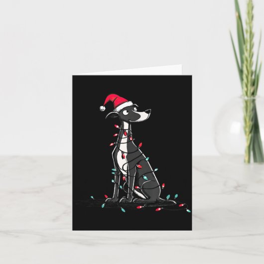 Funny Whippet Christmas Graphics Dog Lights Lover Karte (Vorderseite)