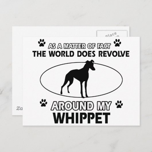 Funny Whippet Designs Postkarte (Vorne/Hinten)