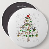 Funny Whippet Dog Weihnachtsbaum Dekoration Button (Vorne & Hinten)