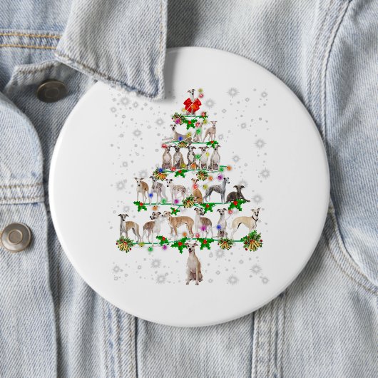 Funny Whippet Dog Weihnachtsbaum Dekoration Button (Beispiel)
