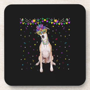 Funny Whippet Karneval Maske Mardi Gras Bea Getränkeuntersetzer