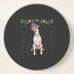 Funny Whippet Karneval Maske Mardi Gras Bea Getränkeuntersetzer