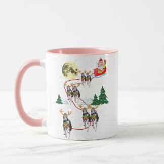 Funny Whippet Reindeer Christmas Moon Santa Xmas D Tasse