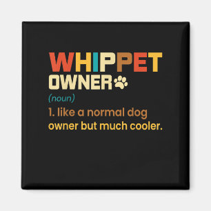 Funny Whippet Vintag Retro Hund Mama Vater Geschen Magnet
